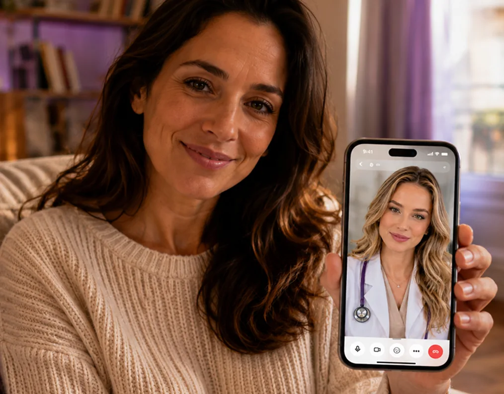 Paciente em uma consulta online com sua médica